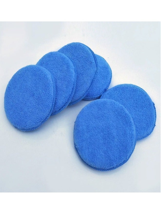 6pcs Microfiber Wax Applicator, 5 Diameter Ultra-Soft Microfiber Detailing Applicator Pads for Any Cars, Truck, Boat, Motorcycle and RV, Microfiber Round Foam Sponge Wax Polish for Hand Polish Blue - Image 1
