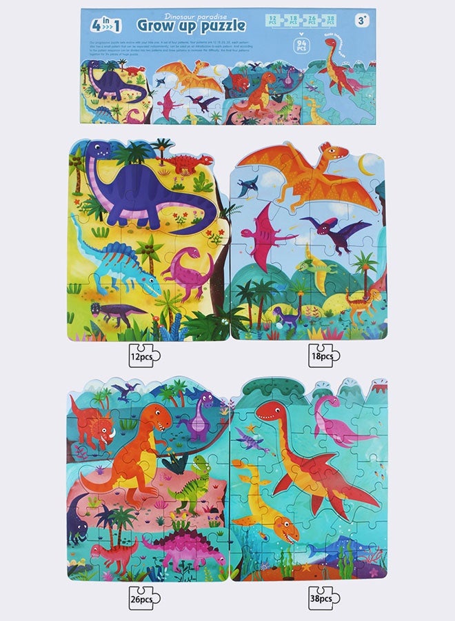 جساي تويز مجموعة ألغاز النمو 4 في 1 (مواضيع متعددة) | تصميم صعوبة متدرج بنظام ترميز لوني خلفي - Image 4