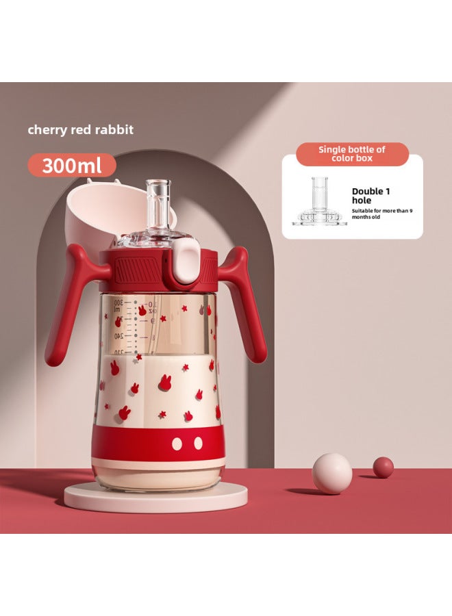 ميني توت - كوب أطفال واسع الفوهة من مادة PPSU، حساس للحرارة، مقاوم للسقوط، مقاوم لدرجات الحرارة العالية، مزود بقشة شرب، كوب ماء للشرب