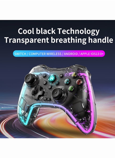 Wireless Gaming Controller with 8-Color LED Lighting & Headphone Jack – for PS4 Console