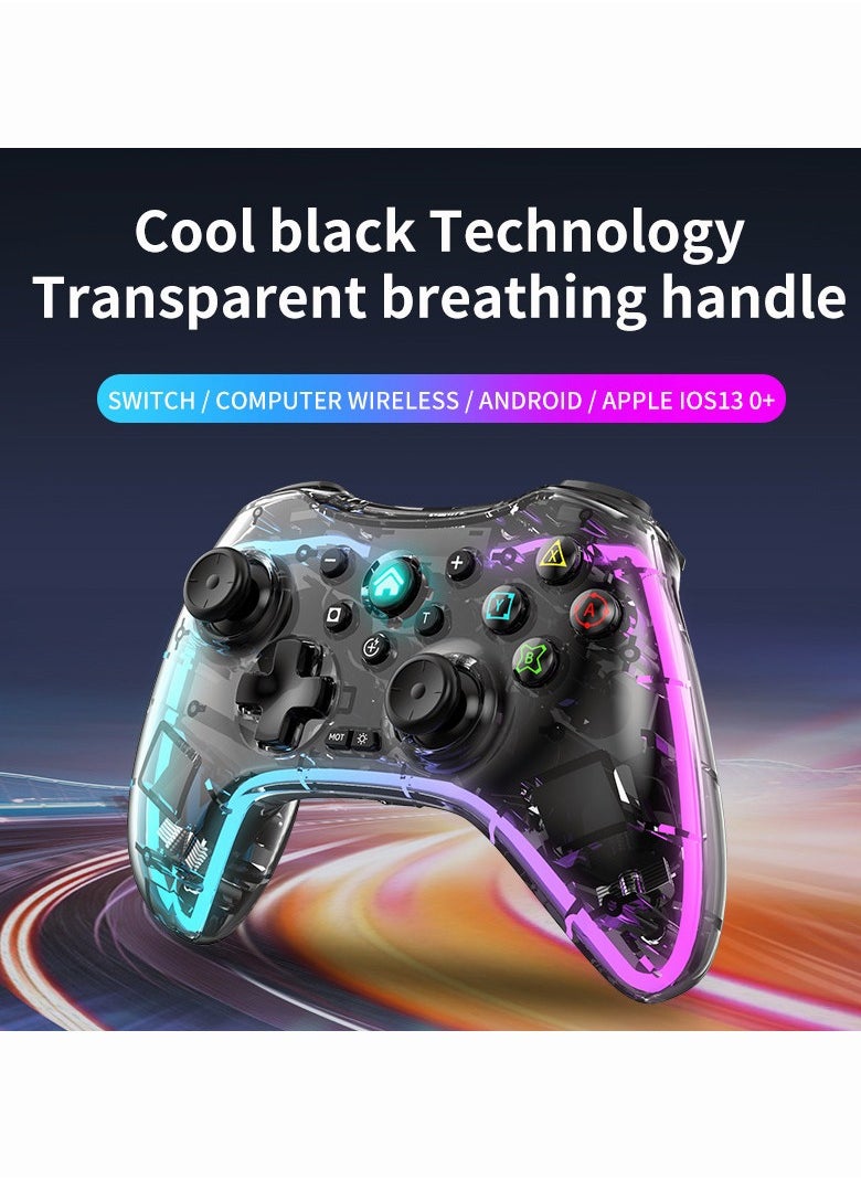 Wireless Gaming Controller with 8-Color LED Lighting & Headphone Jack – for PS4 Console