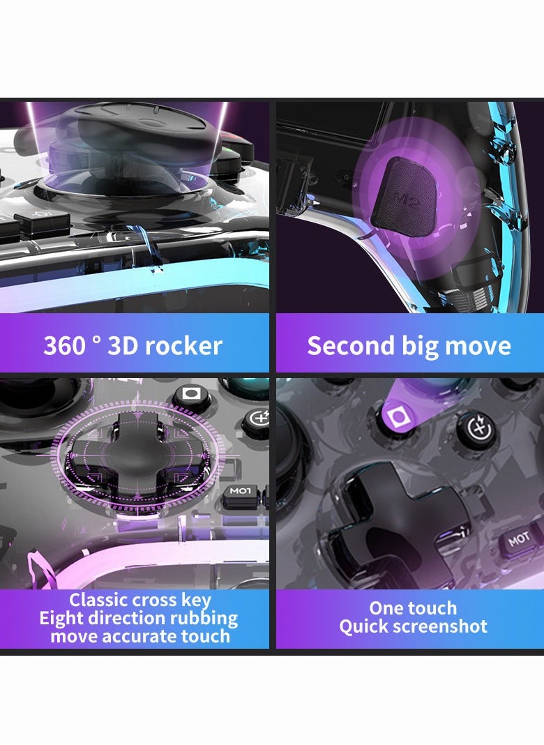 Wireless Gaming Controller with 8-Color LED Lighting & Headphone Jack – for PS4 Console