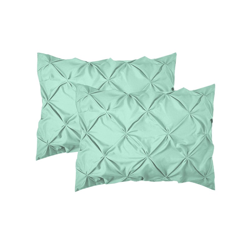 Elegant Comfort Elegant Comfort 2-Pack Sham Set Pinch Pleat Design  1500 Premium Hotel Quality Microfiber  Stylish Design-Easy Care  Wrinkle and Stain Resistant  2-Piece Sham Set  Pleated King  Mint Green  - Image 1