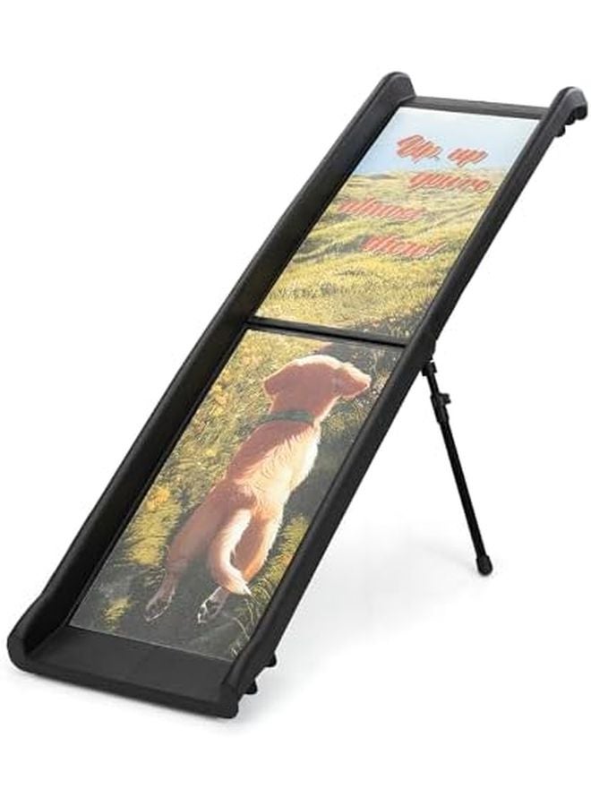 Black Plastic Folding Dog Ramp For Car Truck SUV 61 42 L Portable With No Slip Sandpaper - Image 2