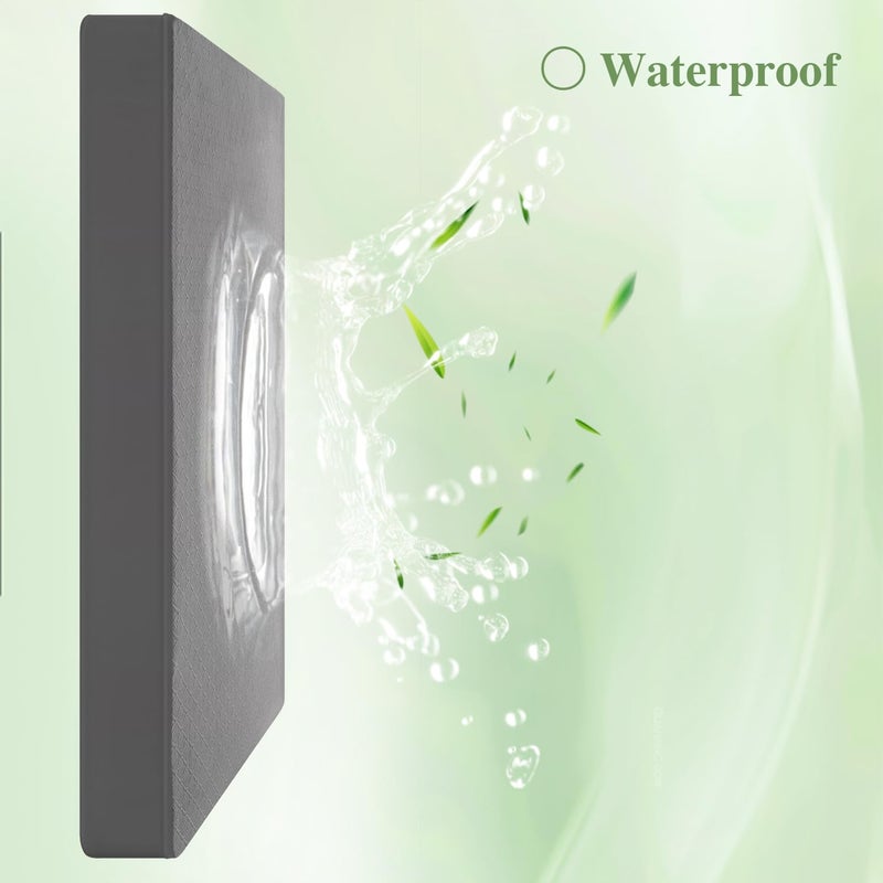 Softhour Twin Mattress Protector, Waterproof Mattress Pad Washable Rayon Mattress Cover Breathable Noiseless Bed Protector 3D Patterns 5" - 21'' Elastic Fitted Deep Pocket(Dark Grey) - Image 4