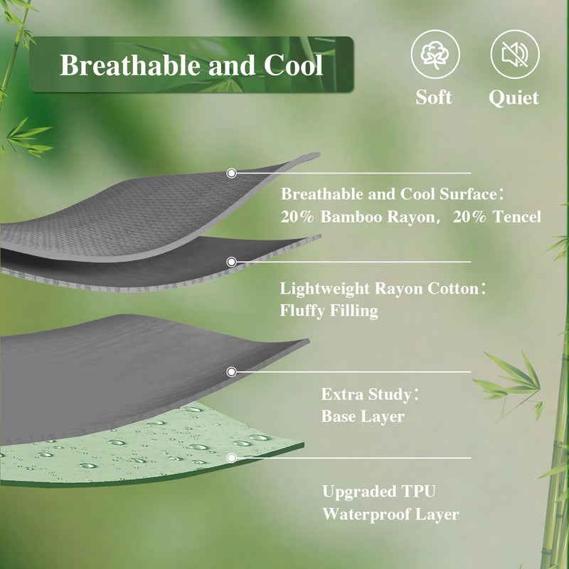 Softhour Twin Mattress Protector, Waterproof Mattress Pad Washable Rayon Mattress Cover Breathable Noiseless Bed Protector 3D Patterns 5" - 21'' Elastic Fitted Deep Pocket(Dark Grey) - Image 3