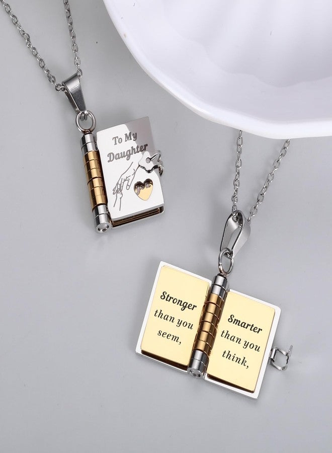 Aeonovs Daughter Book Necklace, Easter Basket Stuffers for Teen Girls, Adult Daughter Gifts from Mom, 21st Birthday Jewelry Necklace for Her, Graduation Gifts for Daughters, Gift for 17 Year Old Girls - Image 3