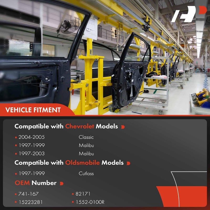 A-Premium Power Window Regulator with Motor for Chevrolet Malibu and Oldsmobile Cutlass - Rear Right Passenger Side - Image 3