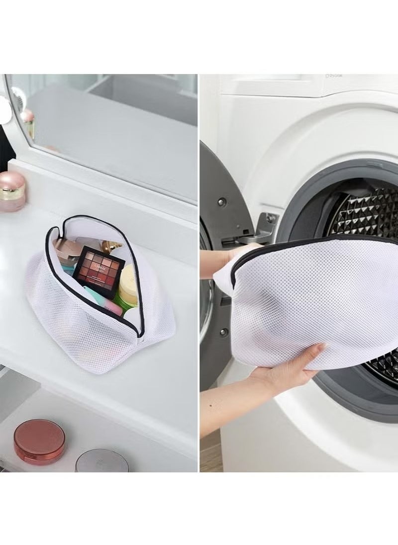 SYOSI - 3 Pcs Mesh Shoe Washing Bag, Double Layer Design for Sneakers, Running Shoes, Socks & Bras, with Zip Closure for Secure Washing & Quick Drying, Durable Polyester Material - Image 1