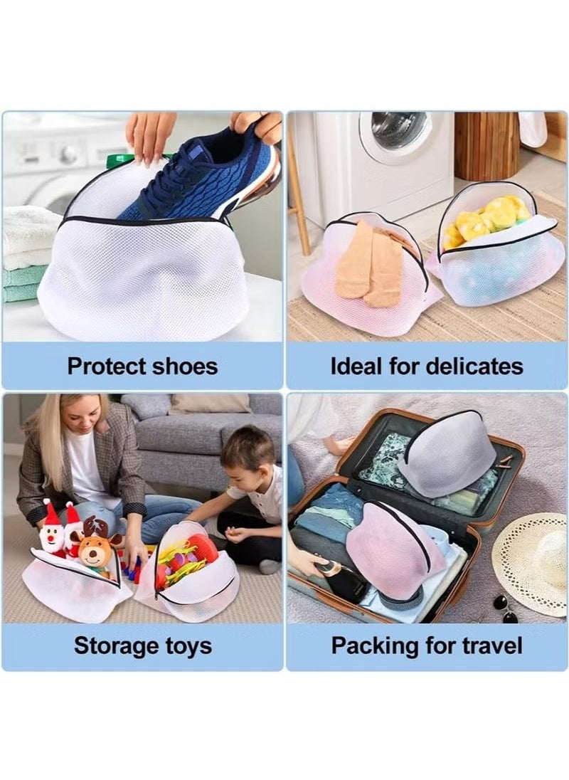 SYOSI - 3 Pcs Mesh Shoe Washing Bag, Double Layer Design for Sneakers, Running Shoes, Socks & Bras, with Zip Closure for Secure Washing & Quick Drying, Durable Polyester Material - Image 1