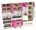 PowerTRC Doll Kitchen Play Set Mini Modern Toy Kitchen Pretend Play Furnitures Toy Set Accessories Set with Realistic Light Sound for Kids Toddlers Girls 3in1 - Image 4