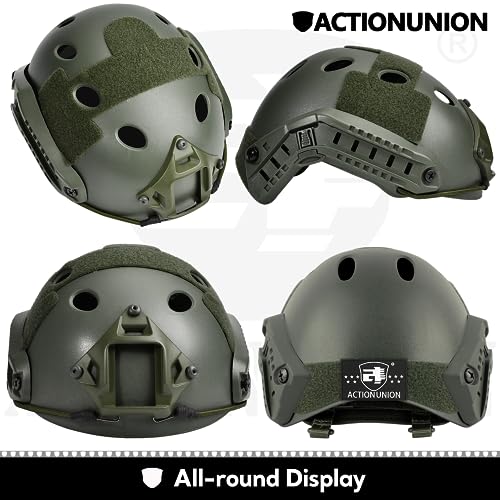ACTIONUNION Airsoft Helmet Basic Set PJ Type Tactical Paintball Helmet (Medium, OD) - Image 4