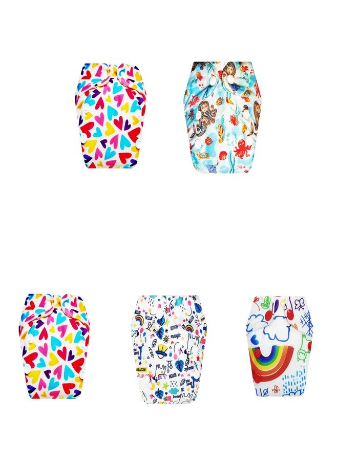 Dumbledo Premium Newborn Cloth Diaper with Integrated Soaker (Pack of 5) | Dry Feel and Comfortable | Breathable | Quick Dry | Everyday Diapering Essential | 0 - 4 Months | Unisex Baby - Image 1