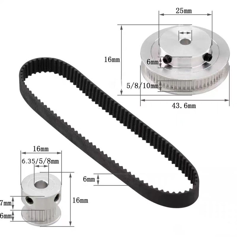 GT2 Timing Belt Pulley 60 Teeth 20 Teeth 5Mm 8Mm Reduction 3 To 1 Belt Width 6Mm Size 200mm For 3D Printer Parts - Image 2