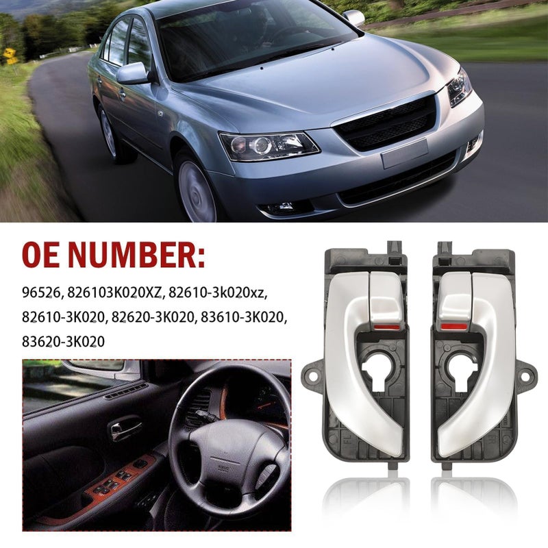 Gaogsiy Interior Inner Door Handles4pcs Fits Sonata 2005 2006 2007 2008 Front Rear Left Driver Right Passenger Replace 826103K020XZ HY1352134 HY1553108 - Image 4