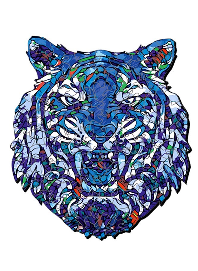 فوفا FOFA لعبة خشبية لغز ملونة - أزرق نمر مصممة للأطفال الأكبر سنا والكبار - Image 3