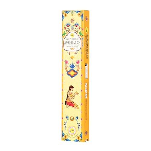 PROSPERRO LUMO Indian Heritage Premium Puja Agarbatti || Experience The Divinity of Temple || Pack of 12 || 120 Sticks (Amber Musk) - Image 4
