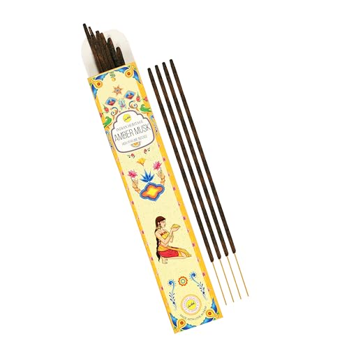 PROSPERRO LUMO Indian Heritage Premium Puja Agarbatti || Experience The Divinity of Temple || Pack of 12 || 120 Sticks (Amber Musk) - Image 5