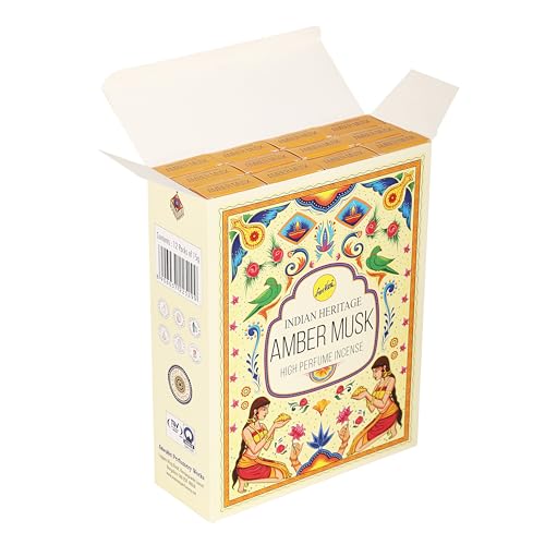 PROSPERRO LUMO Indian Heritage Premium Puja Agarbatti || Experience The Divinity of Temple || Pack of 12 || 120 Sticks (Amber Musk) - Image 3