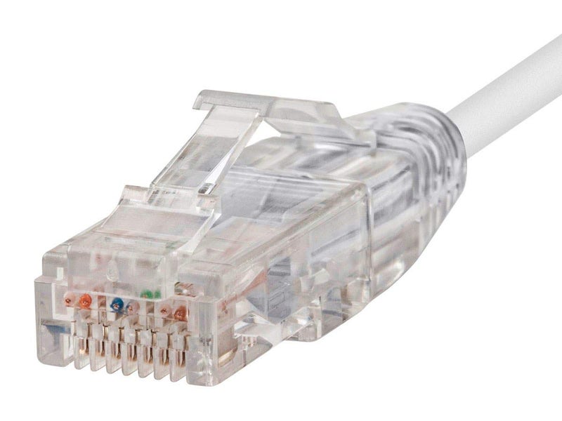 Monoprice Cat6 1ft White Component Level Patch Cable UTP 28AWG 550MHz Pure Bare Copper Snagless RJ45 SlimRun Series Ethernet Cable - Image 3