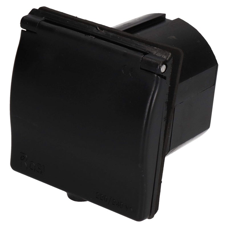 AB Tools 230v Mains 16A Flush Inlet Socket Black Caravan Motorhome Trailer Hook Up - Image 4