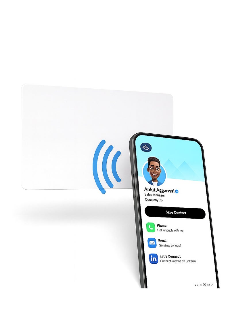CUIR ALLY NFC Business Card(White)- Tap and Share your readymade Contact Card to any mobile instantly - Image 1
