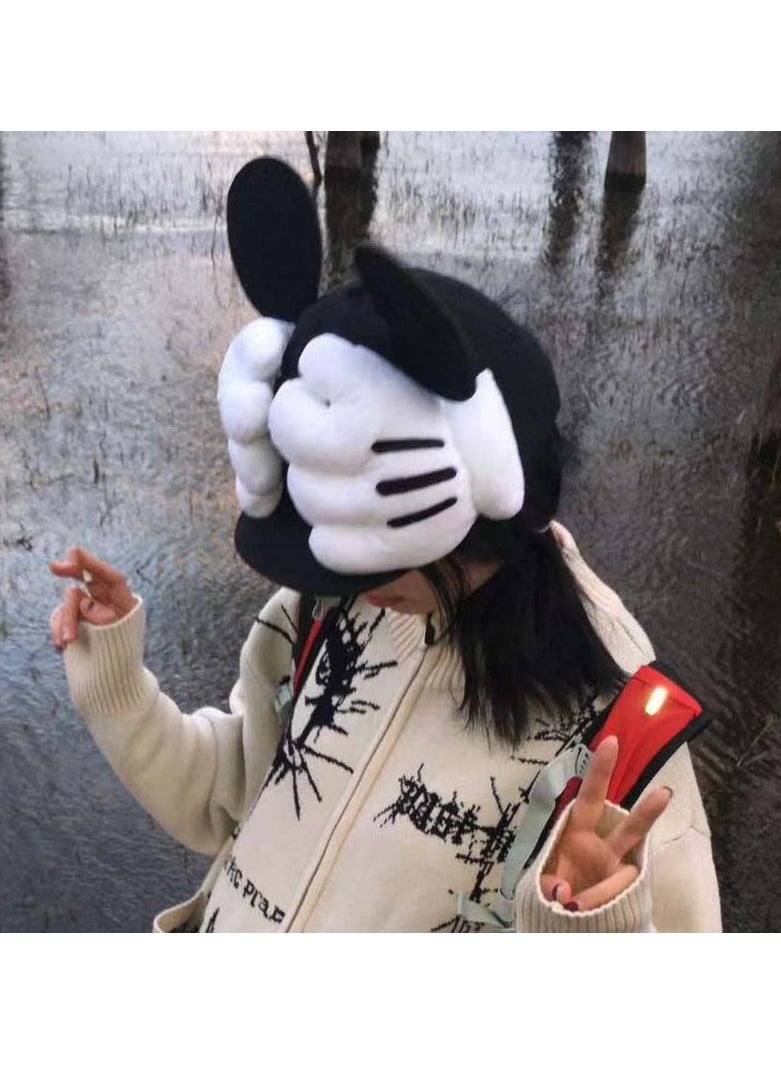 general The Adorable Mickey Mouse Hat Features A Quirky Snapback Design Embodying A Fashionable Street-Style Hip-hop Vibe Perfect As A Trendy Baseball Cap - Image 1