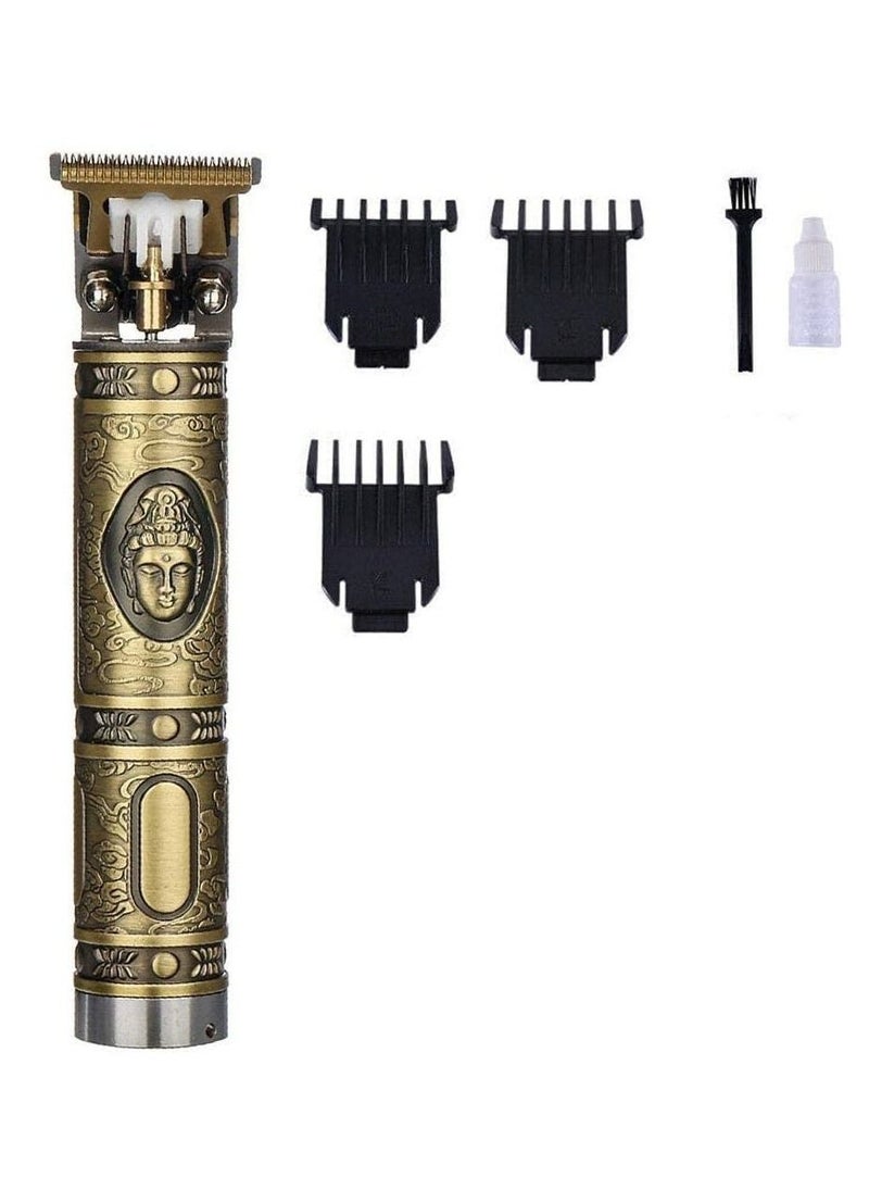 Trimmer For Men Buddha Style Trimmer, Professional Hair Clipper, Adjustable Blade Clipper, Hair Trimmer and Shaver For Men, Retro Oil Head Close Cut Precise hair Trimming Machine Metalic gold - Image 1
