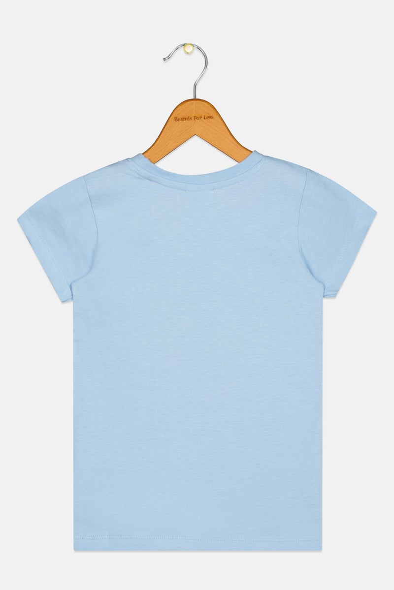 Disney Kids Girl Short Sleeve Mickey Mickey Mouse Print T-shirt, Blue - Image 3