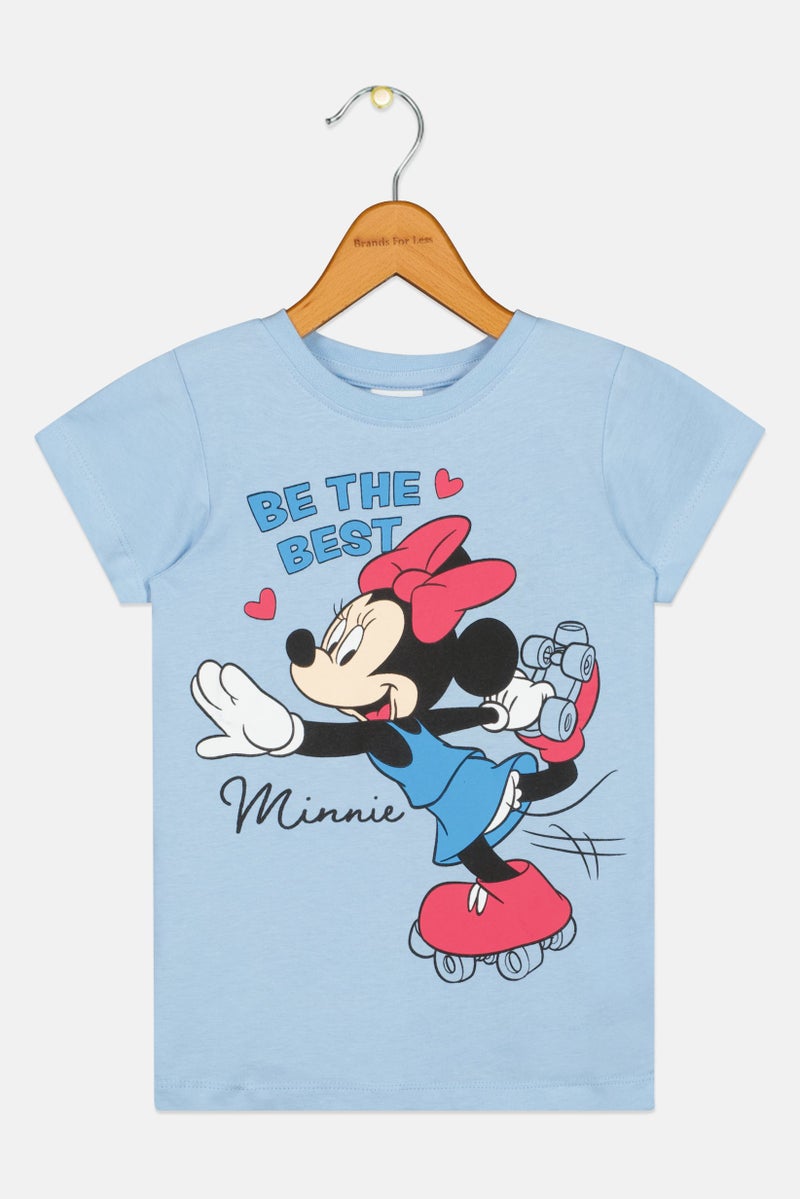 Disney Kids Girl Short Sleeve Mickey Mickey Mouse Print T-shirt, Blue - Image 2