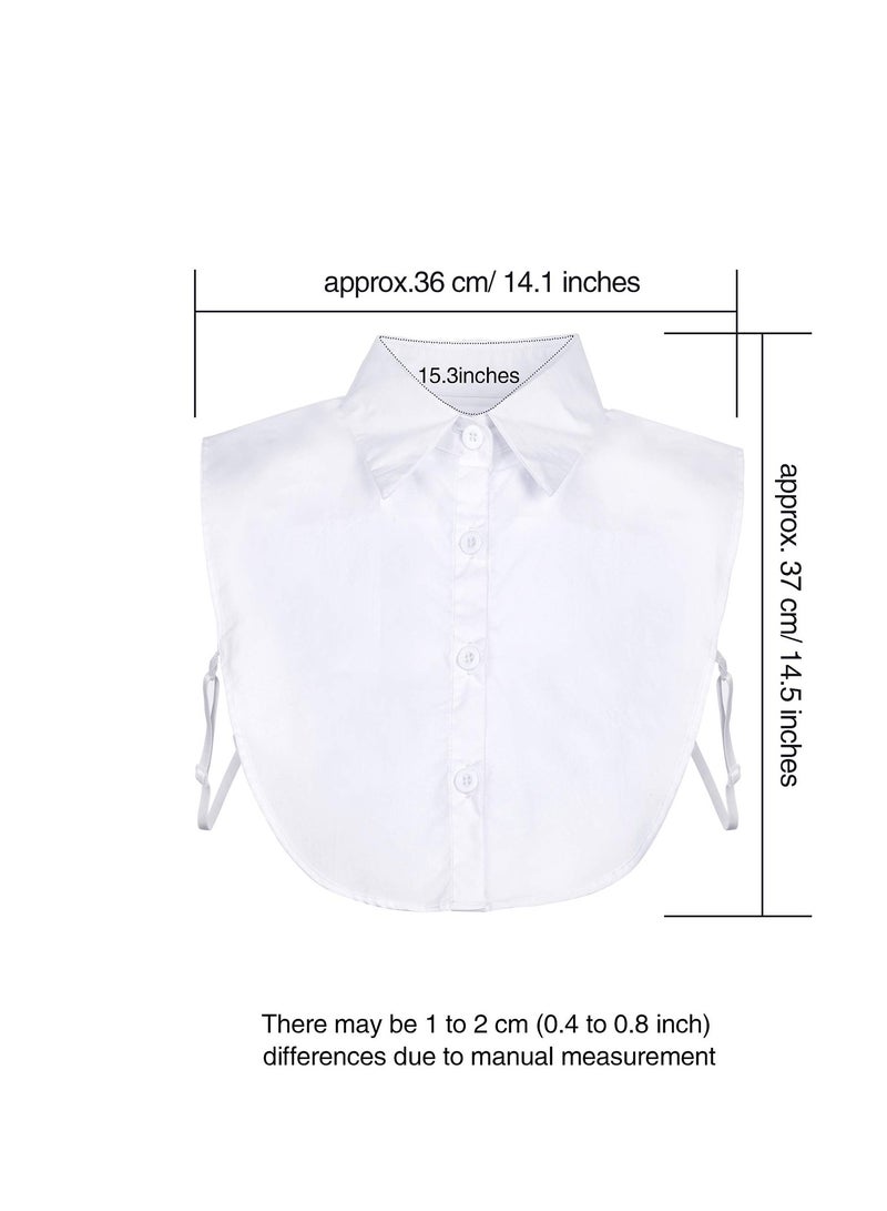 Barakah 2 Pcs Fake Collar Lady's Fake Collar Half Shirt Blouse Detachable False Collar Joker Shirt Decorative Collar Collar Cuff Cotton Choker Tie False Lapel Point - Image 2