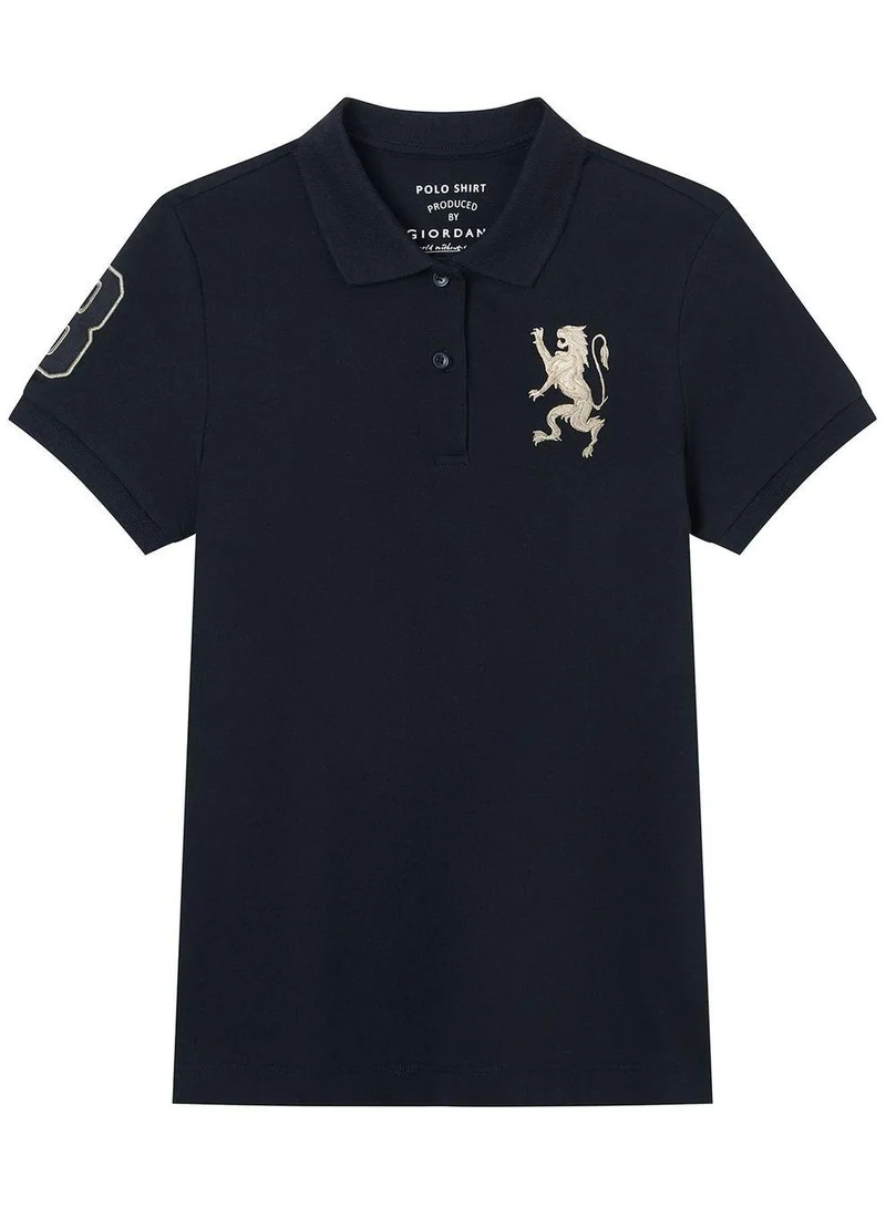 Women’s Slim Fit Embroidered 3D Lion Polo