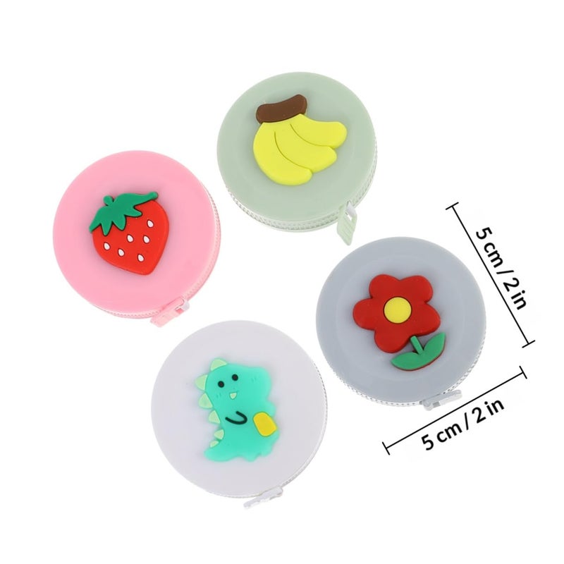 4Pcs Mini Cartoon Retractable Soft Tape Measure Set For Body Sewing Tailoring And Travel - Image 3