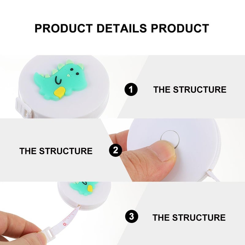 4Pcs Mini Cartoon Retractable Soft Tape Measure Set For Body Sewing Tailoring And Travel - Image 4