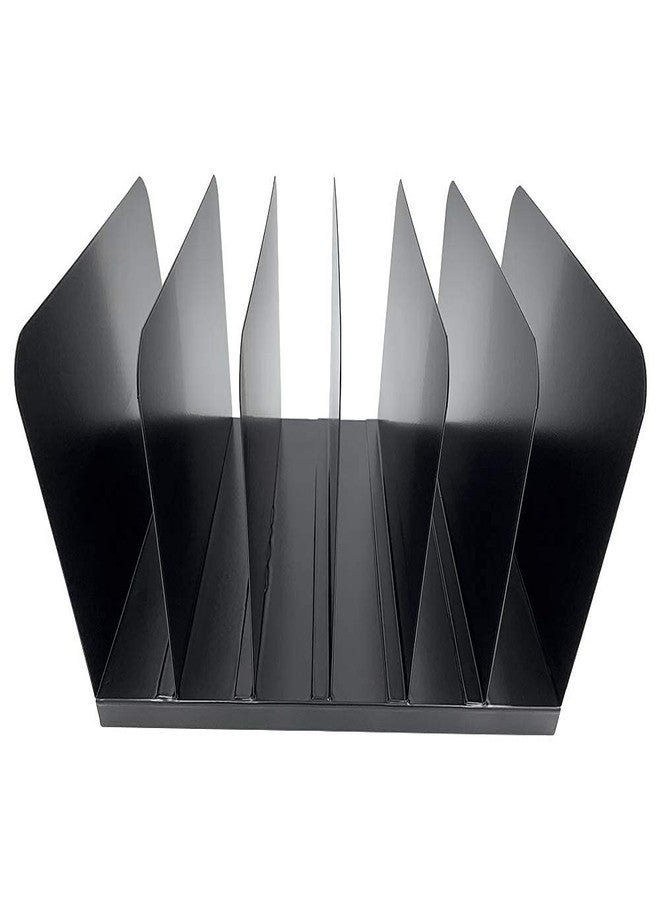 Huron Desktop File Binder Organizer Storage Vertical 6 Slot, Black Commercial Grade Steel - Image 3