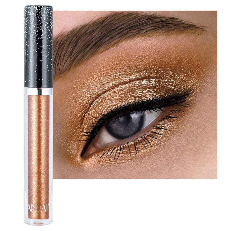 DekRion Glitter-Eyeshadows, Liquid Eyeshadows, Long-lasting Metals-Gloss-Sparkling Silver, Gold High-pigmented Colorful Glitter-Eye-Shadows(05#) - Image 1