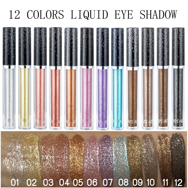 DekRion Glitter-Eyeshadows, Liquid Eyeshadows, Long-lasting Metals-Gloss-Sparkling Silver, Gold High-pigmented Colorful Glitter-Eye-Shadows(05#) - Image 2