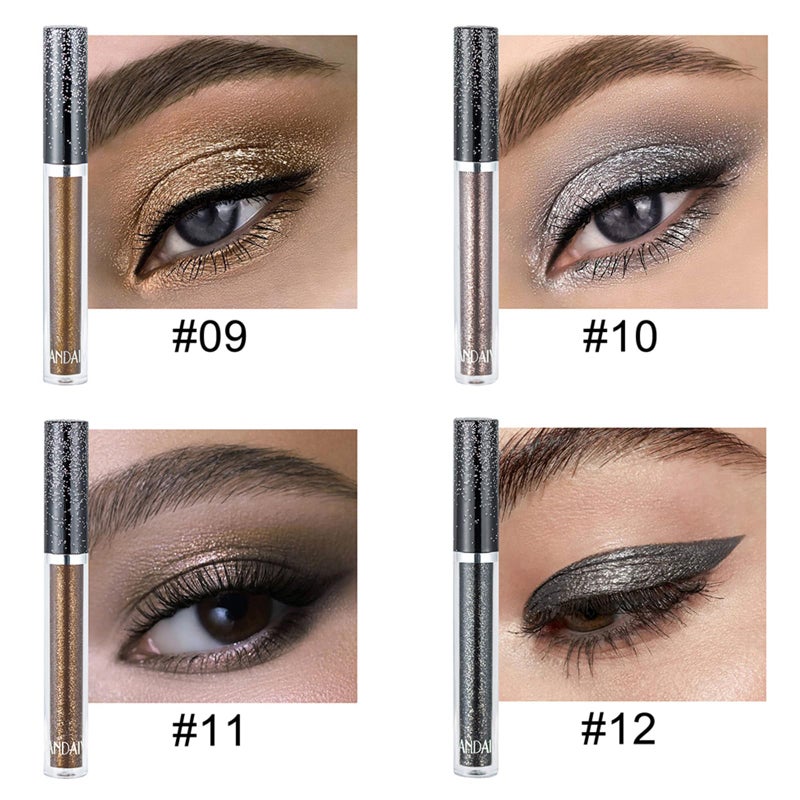 DekRion Glitter-Eyeshadows, Liquid Eyeshadows, Long-lasting Metals-Gloss-Sparkling Silver, Gold High-pigmented Colorful Glitter-Eye-Shadows(05#) - Image 5