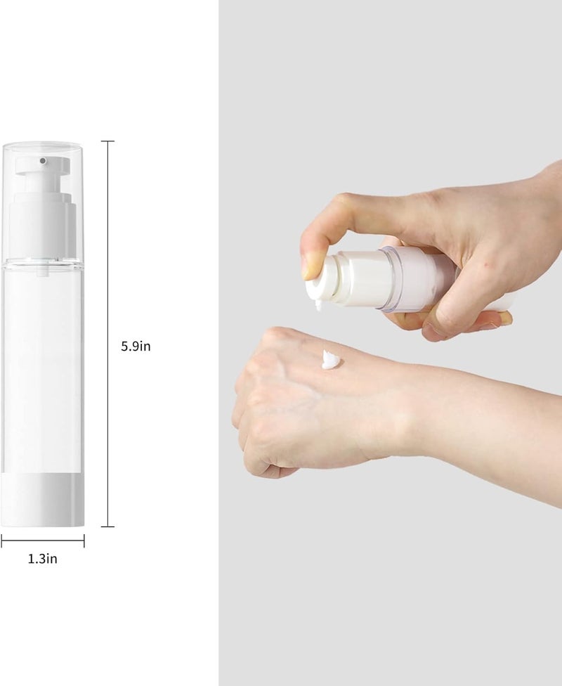 LONGWAY 1.7 Oz 50ml Clear Airless Cosmetic Cream Pump Bottle Travel Size Dispenser Refillable Containers/Foundation Travel Pump Bottle for Shampoo (Pack of 6) Classic practical design - Image 4