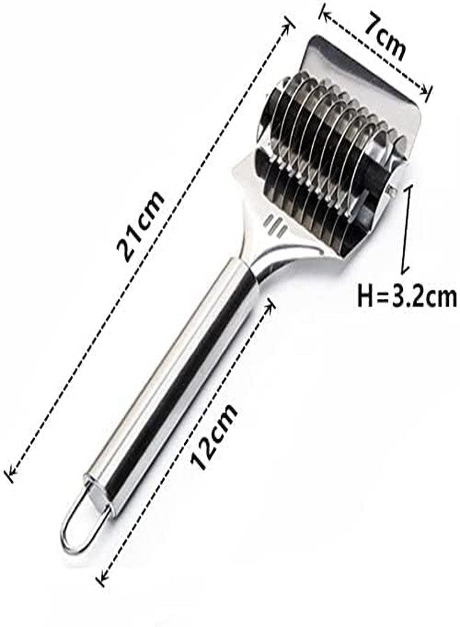 faas Noodle Lattice Roller Docker,8 inch High Grade Stainless Steel Noodle Lattice Roller Docker Dough Cutter Spaghetti Maker for Kitchen Cooking Tools(Pack of 1) - Image 4