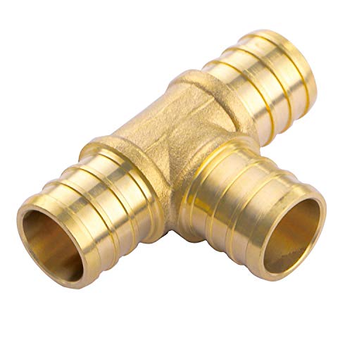 Litorange 3/4 inch T PEX Tee 3/4" x 3/4" x 3/4" (Pack of 7) Lead-Free Brass Barb Crimp Pipe Fitting/Fittings - Image 3