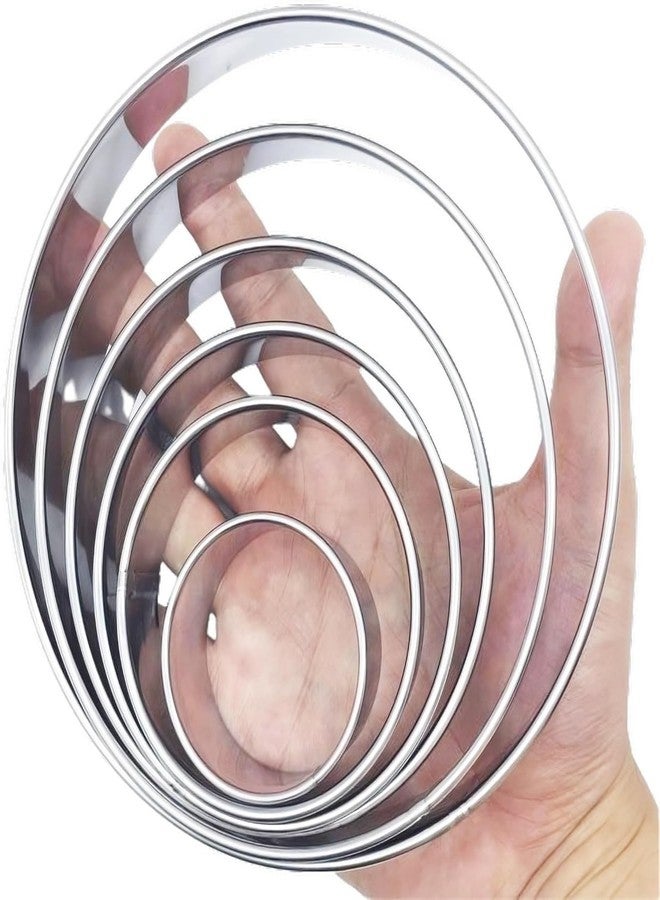 Doczen 6 Pcs Round Cookie Cutter Set (2, 3, 3.5, 4, 5, 6 Inch) - Round Cookie Cutter 4, 5, 6 Inch, Stainless Steel - Image 1