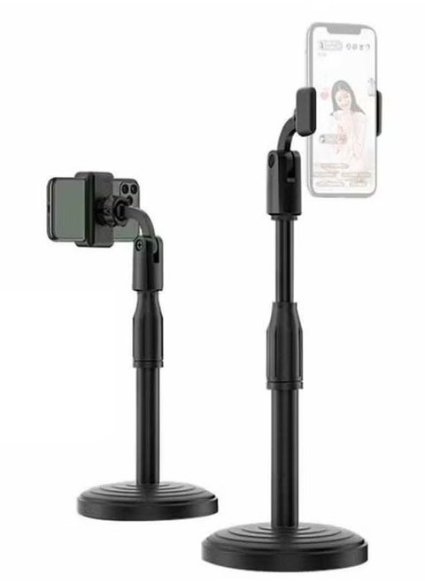 360° Adjustable Vocal Microphone Stand for All Smartphones – Universal Smartphone Holder with Flexible Gooseneck, Rotatable Bracket for Optimal Angles, Sturdy Design for Recording, Streaming, and Video Calls – Black