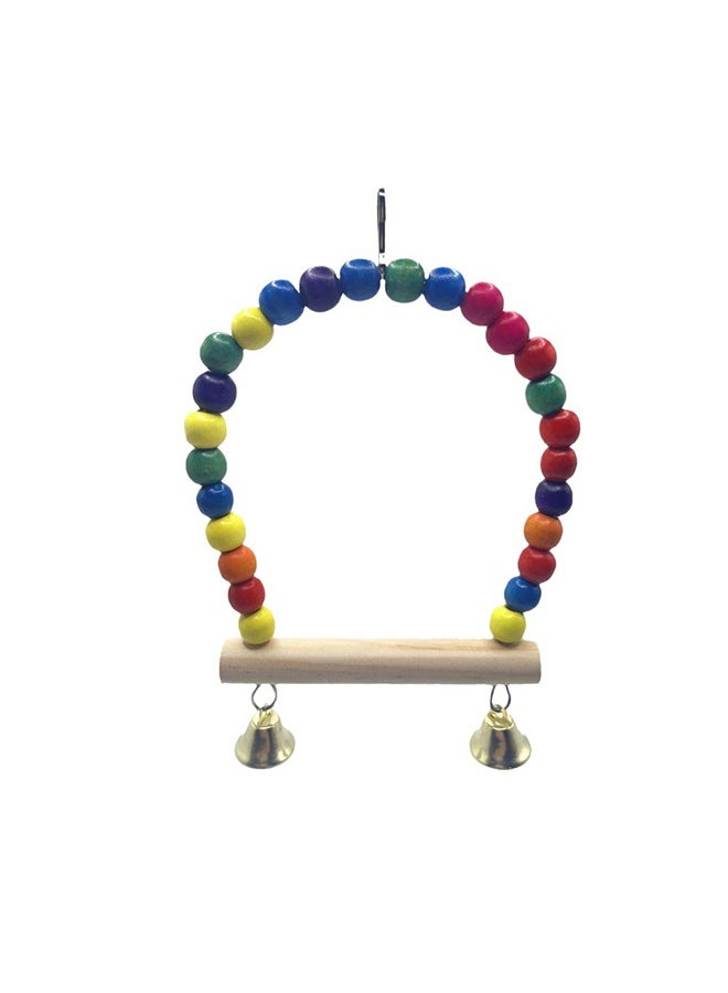 6-Piece Bird Swing Chewing Toy Set With Hammock Bell Multicolour - Image 2