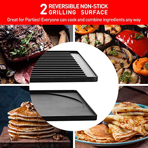 Techwood Raclette Grill, Techwood Electric Table Indoor Grill Korean BBQ Grill, Removable 2-in-1 Non-Stick Grill Plate, 1500W Fast Heating with 8 Cheese Melt Pans, Ideal for Parties and Family Fun - Image 4