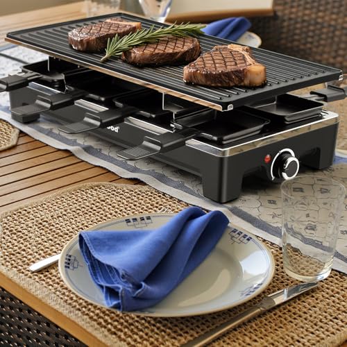 Techwood Raclette Grill, Techwood Electric Table Indoor Grill Korean BBQ Grill, Removable 2-in-1 Non-Stick Grill Plate, 1500W Fast Heating with 8 Cheese Melt Pans, Ideal for Parties and Family Fun - Image 5