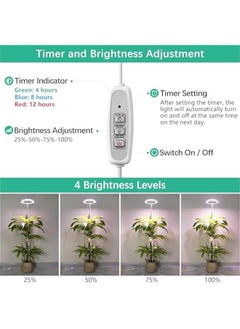 Arabest 72 LED Full Spectrum Grow Light with 4 Brightness Levels, Automatic Timer, Adjustable Height for Indoor Plants.  - Image 3