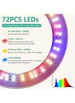 Arabest 72 LED Full Spectrum Grow Light with 4 Brightness Levels, Automatic Timer, Adjustable Height for Indoor Plants.  - Image 5