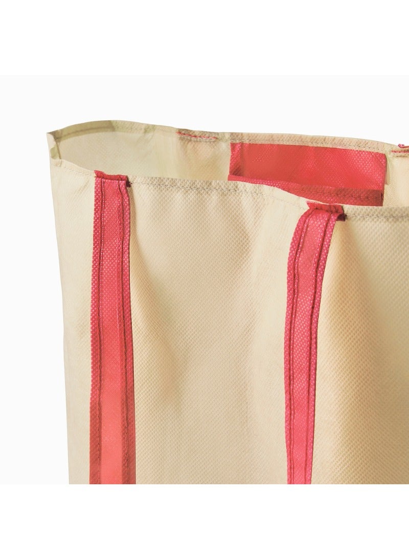 Carrier Bag, Light Brown/Red, 36x45 cm, Durable & Foldable - Image 2