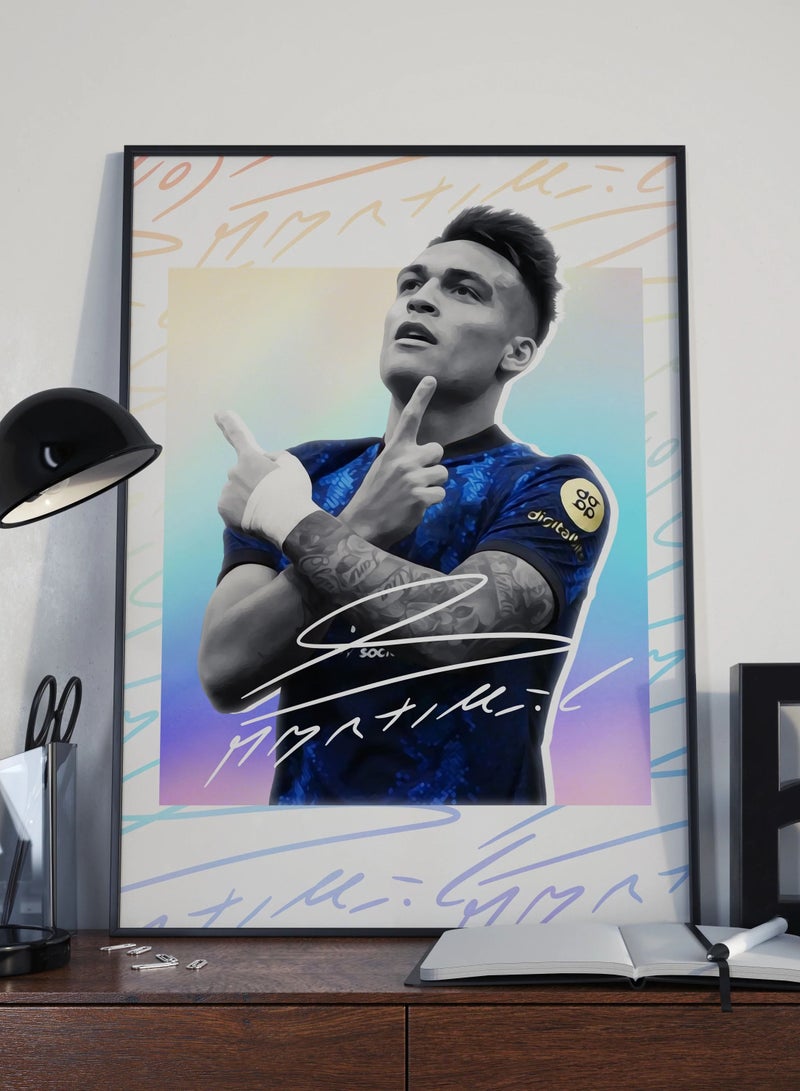 Boomah Accessories Lautaro Martinez Inter Milan Poster With Frame 30x40 cm
